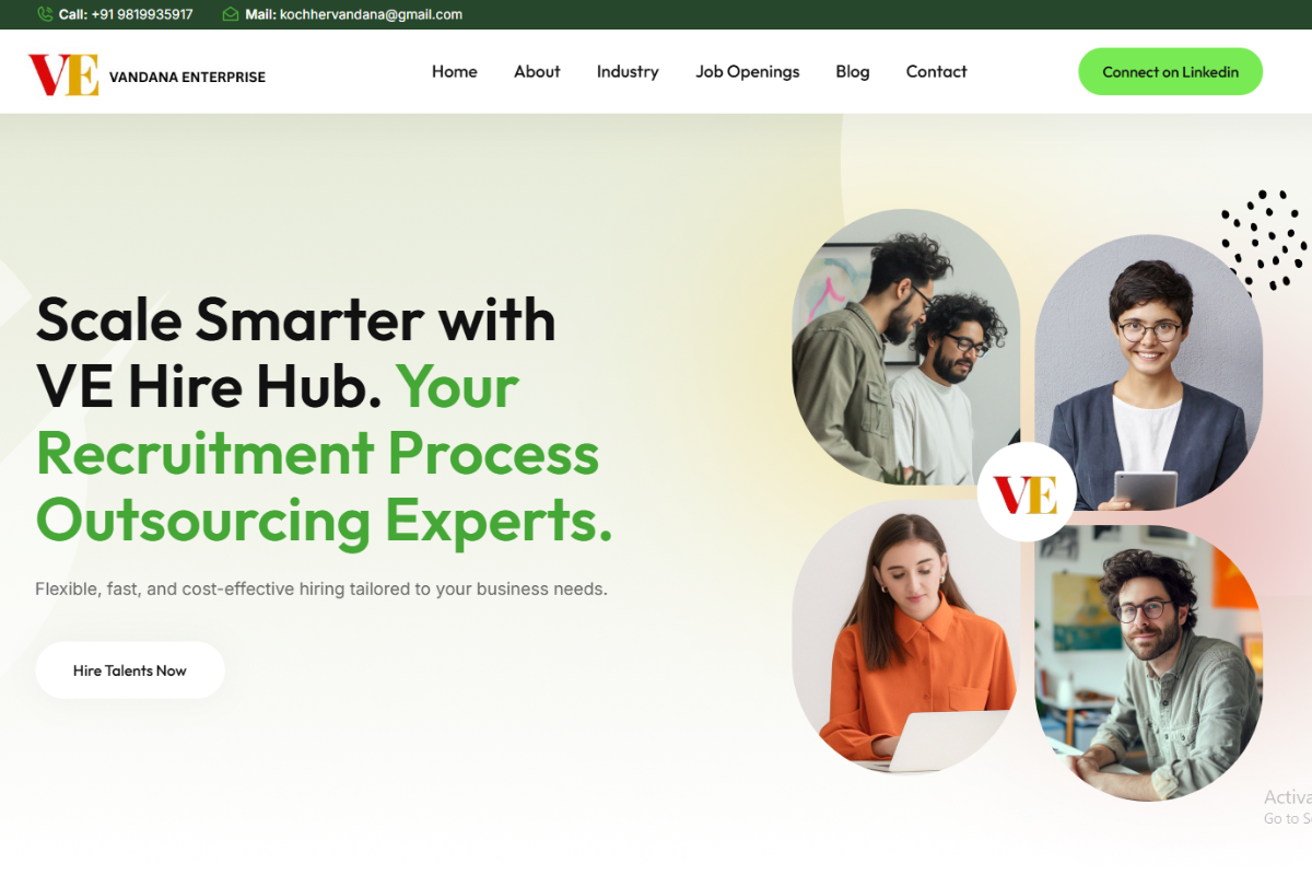 Website designed for Ve Hire Hub by Legacy Prime in Doha Qatar